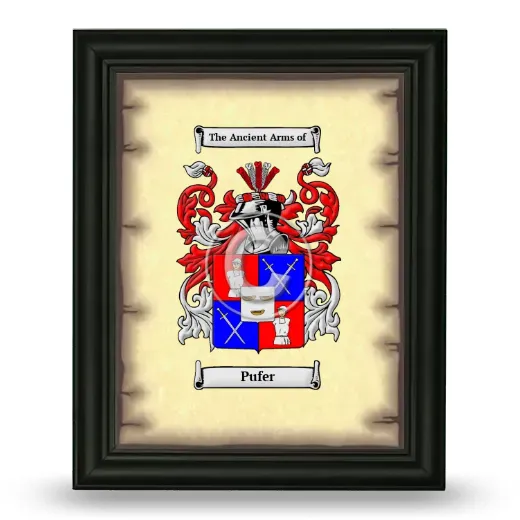 Pufer Coat of Arms Framed - Black