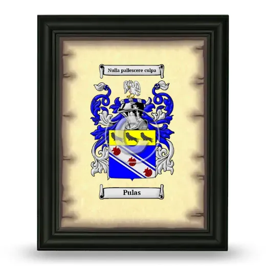 Pulas Coat of Arms Framed - Black