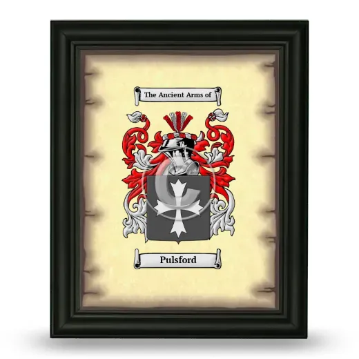 Pulsford Coat of Arms Framed - Black