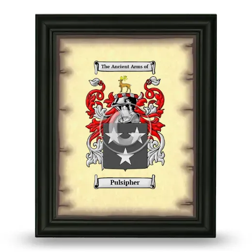 Pulsipher Coat of Arms Framed - Black