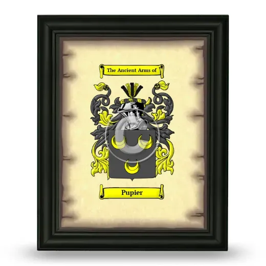 Pupier Coat of Arms Framed - Black