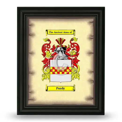 Purdy Coat of Arms Framed - Black
