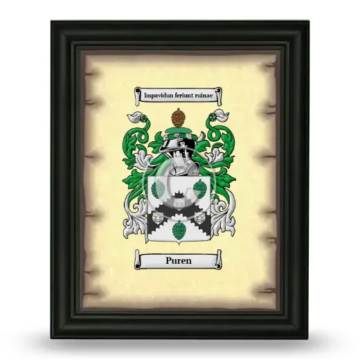 Puren Coat of Arms Framed - Black