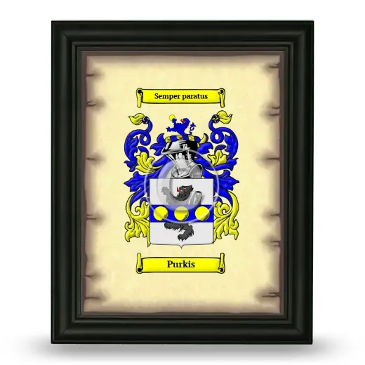 Purkis Coat of Arms Framed - Black