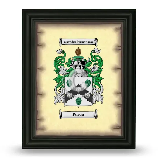 Puron Coat of Arms Framed - Black