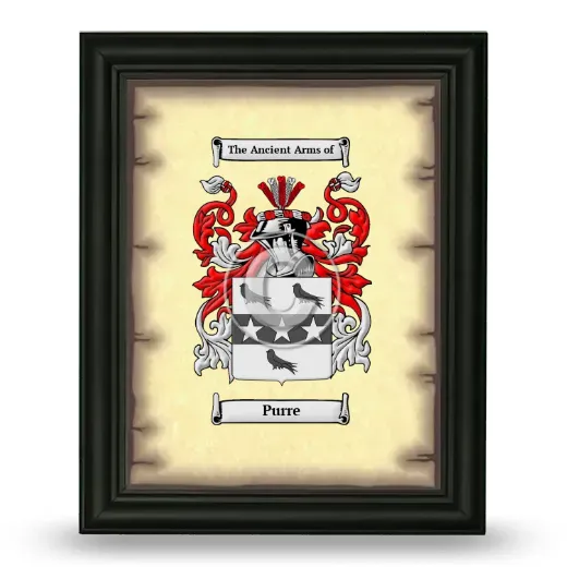 Purre Coat of Arms Framed - Black