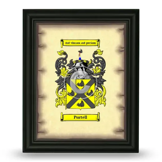 Purtell Coat of Arms Framed - Black