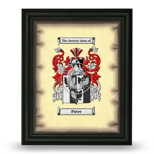 Puter Coat of Arms Framed - Black