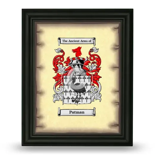 Putman Coat of Arms Framed - Black