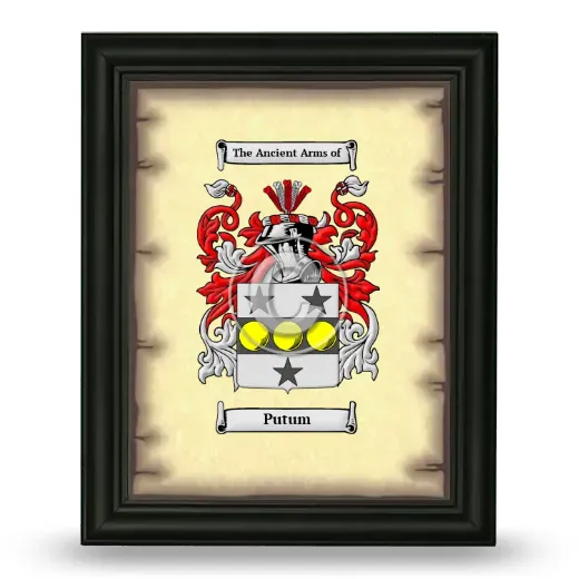 Putum Coat of Arms Framed - Black
