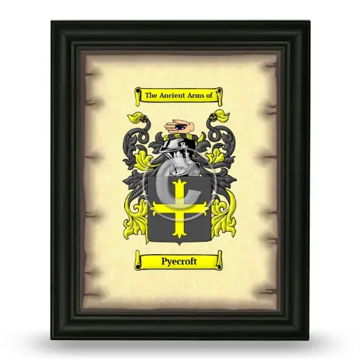 Pyecroft Coat of Arms Framed - Black