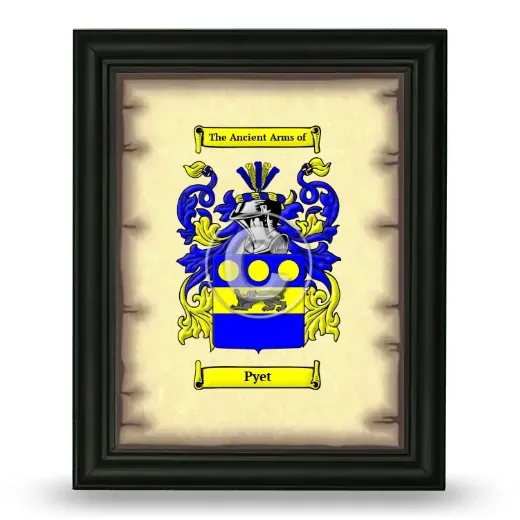 Pyet Coat of Arms Framed - Black