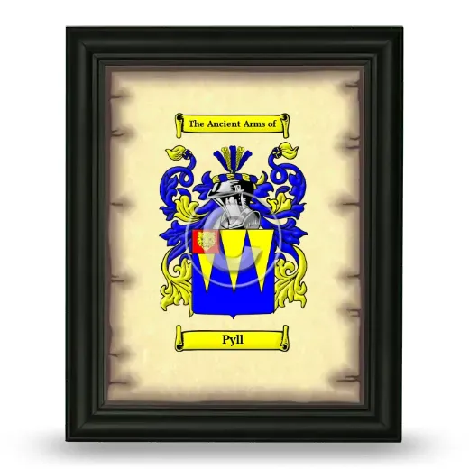 Pyll Coat of Arms Framed - Black
