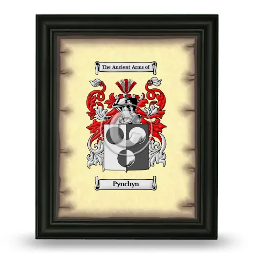 Pynchyn Coat of Arms Framed - Black