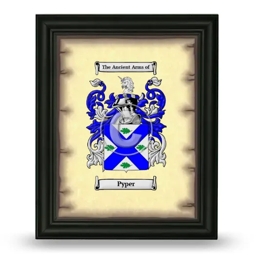 Pyper Coat of Arms Framed - Black