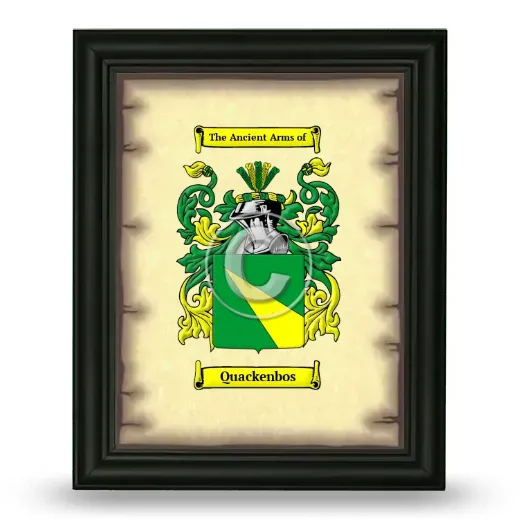 Quackenbos Coat of Arms Framed - Black