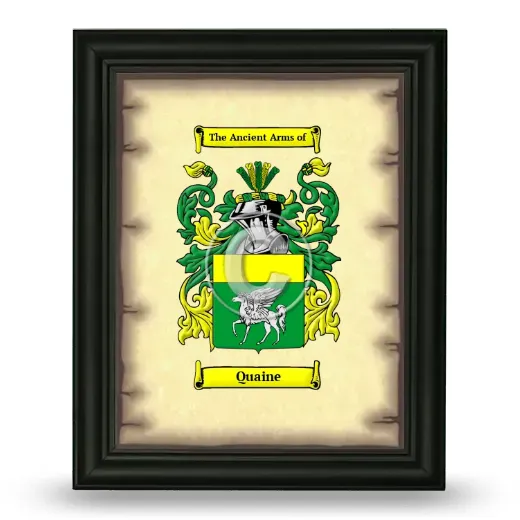 Quaine Coat of Arms Framed - Black