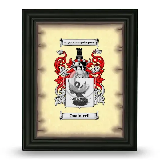 Quaintrell Coat of Arms Framed - Black