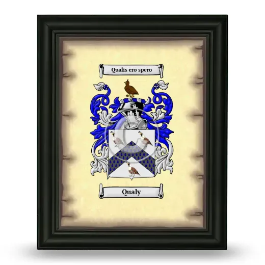 Qualy Coat of Arms Framed - Black