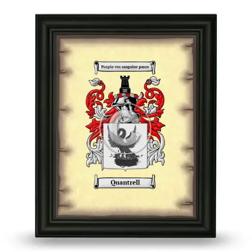 Quantrell Coat of Arms Framed - Black