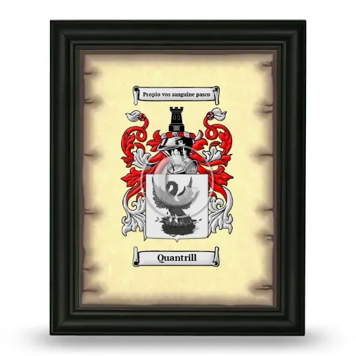 Quantrill Coat of Arms Framed - Black