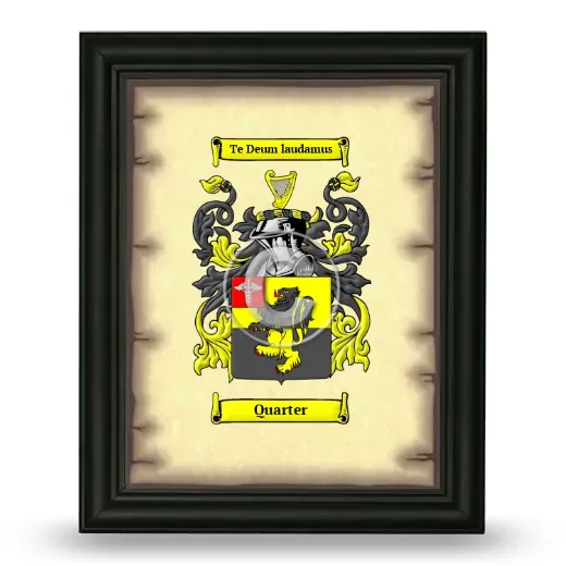 Quarter Coat of Arms Framed - Black