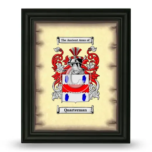 Quarterman Coat of Arms Framed - Black