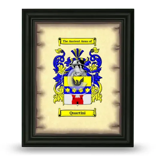 Quartini Coat of Arms Framed - Black