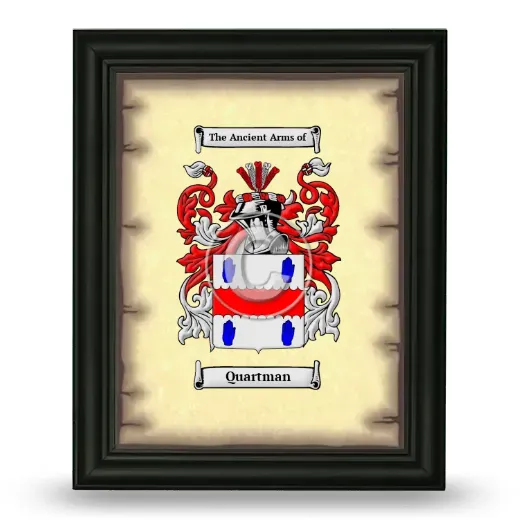 Quartman Coat of Arms Framed - Black