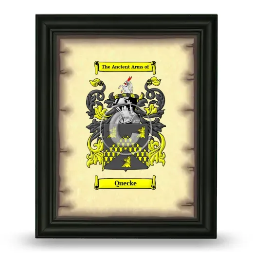 Quecke Coat of Arms Framed - Black