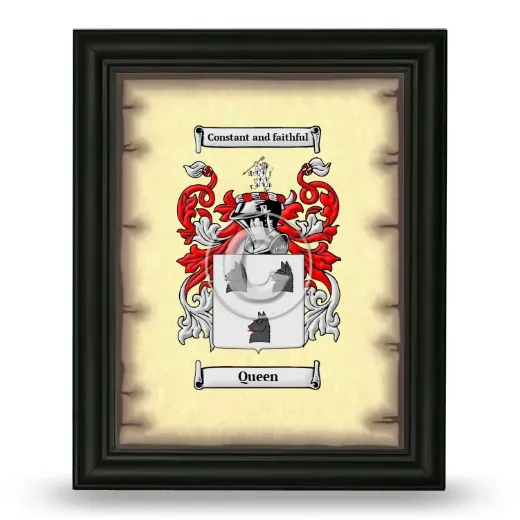 Queen Coat of Arms Framed - Black