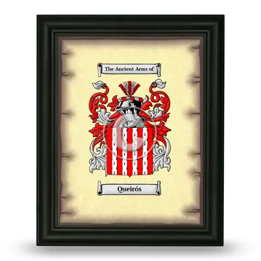 Queirós Coat of Arms Framed - Black