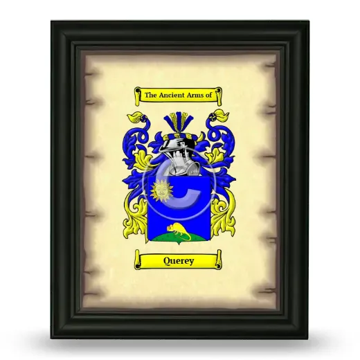 Querey Coat of Arms Framed - Black
