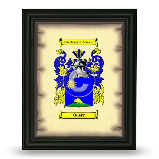 Query Coat of Arms Framed - Black