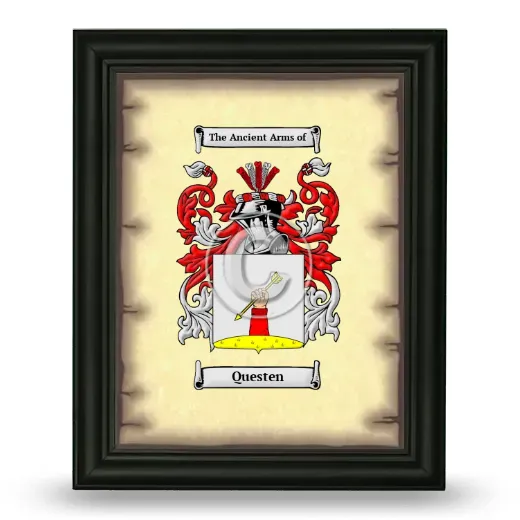 Questen Coat of Arms Framed - Black