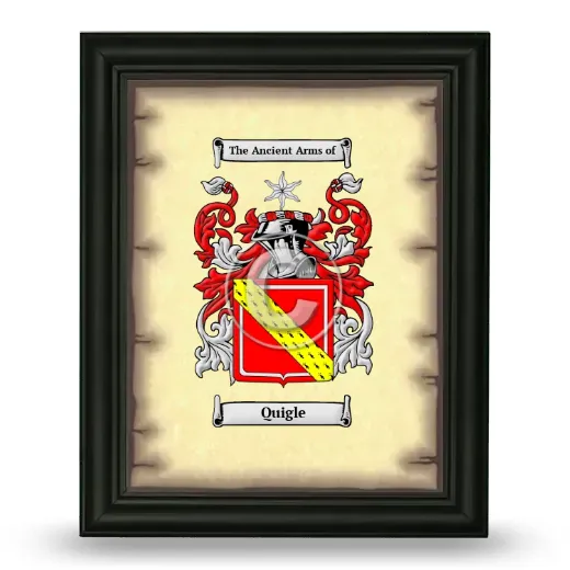 Quigle Coat of Arms Framed - Black