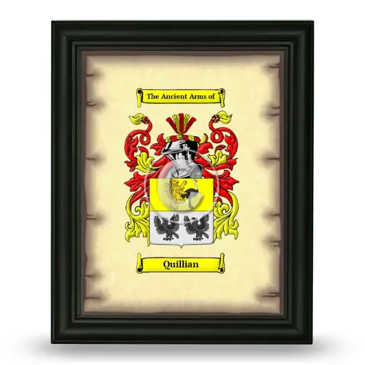 Quillian Coat of Arms Framed - Black