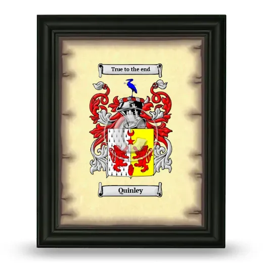 Quinley Coat of Arms Framed - Black