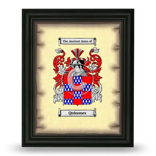 Quinones Coat of Arms Framed - Black