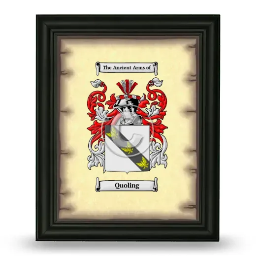 Quoling Coat of Arms Framed - Black