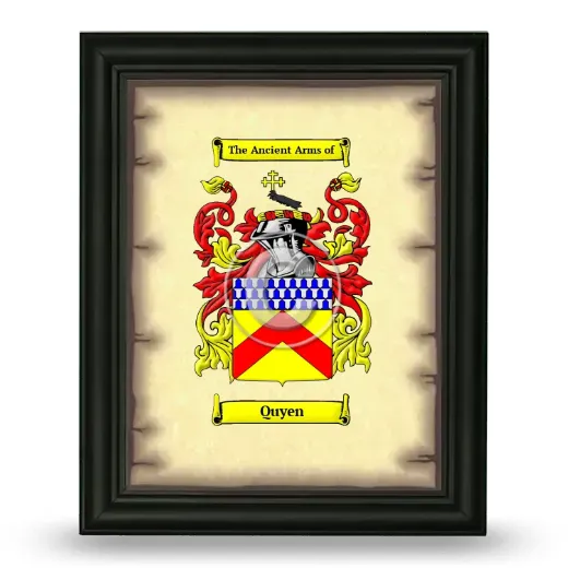Quyen Coat of Arms Framed - Black