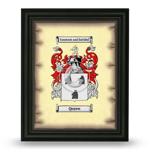 Quyen Coat of Arms Framed - Black