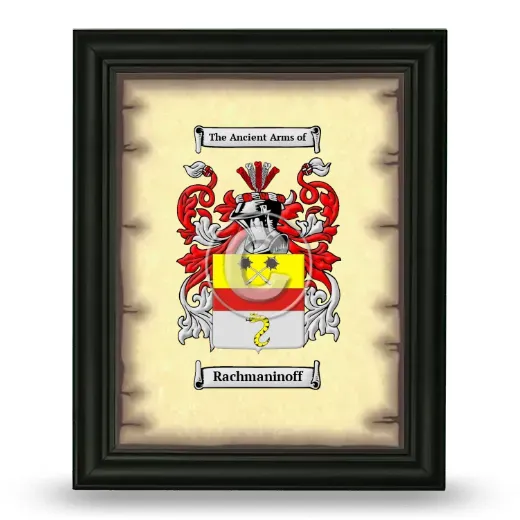 Rachmaninoff Coat of Arms Framed - Black