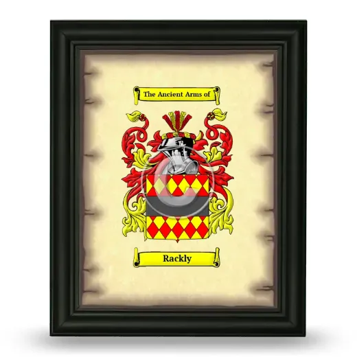 Rackly Coat of Arms Framed - Black