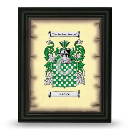 Radice Coat of Arms Framed - Black