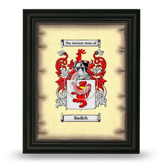 Radich Coat of Arms Framed - Black