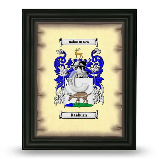 Raeburn Coat of Arms Framed - Black