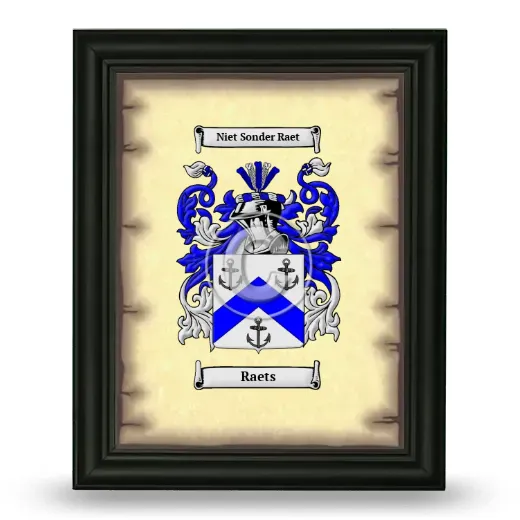 Raets Coat of Arms Framed - Black