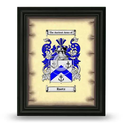 Raetz Coat of Arms Framed - Black