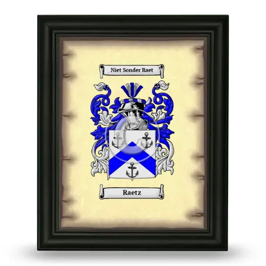 Raetz Coat of Arms Framed - Black